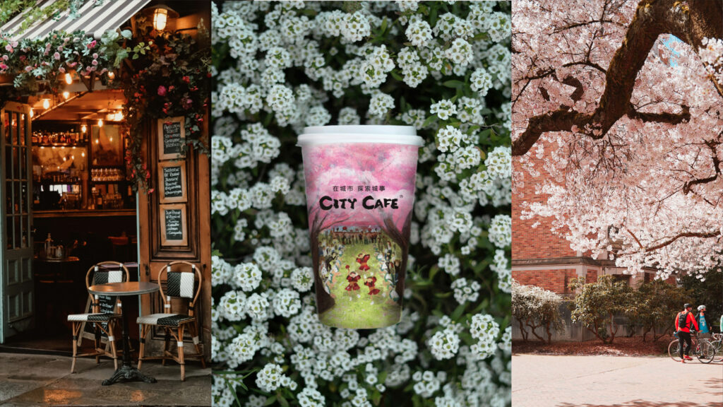 Spring themed illustration for 7eleven takeaway coffee cup