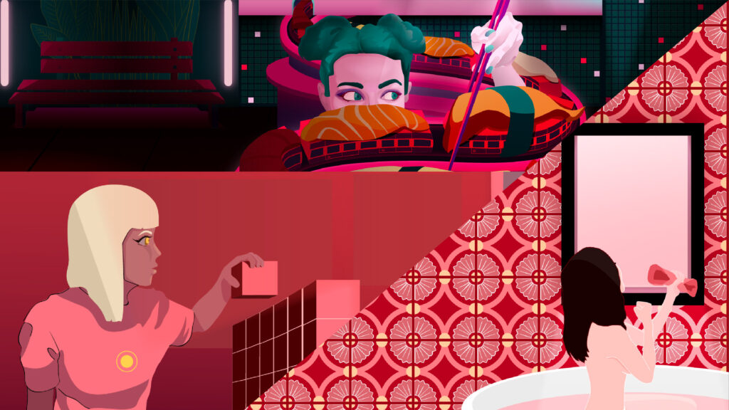 Colorful and mysterious Illustration – Athena Red Series