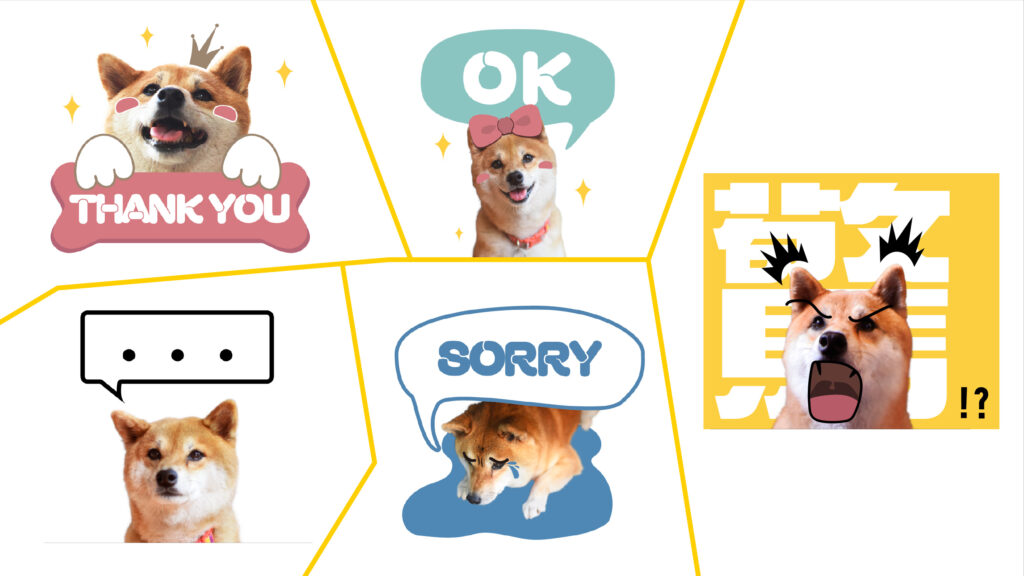 Digital stickers design with Lily the Shiba of KellerShop