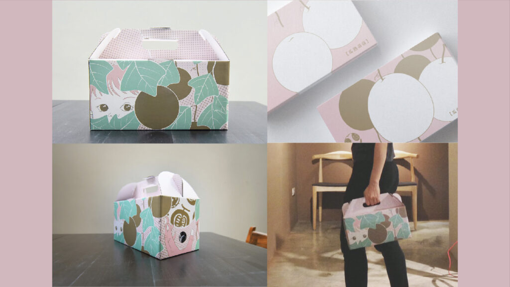 Illustration for baby-themed packaging of fruit brand Guoran