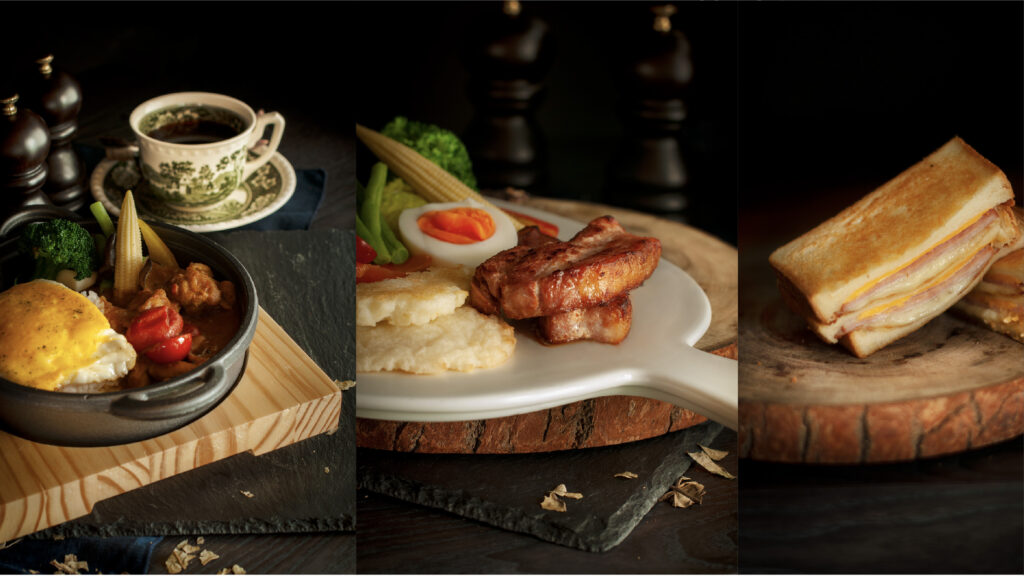 Vintage food photography for Maison du pigeon restaurant