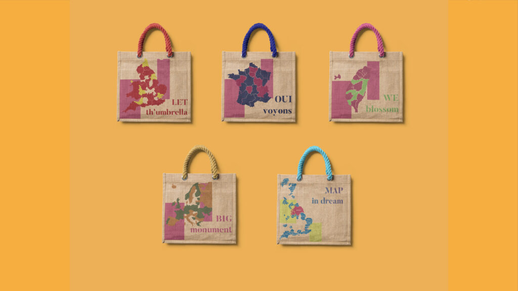 Travelling maps Totebag design