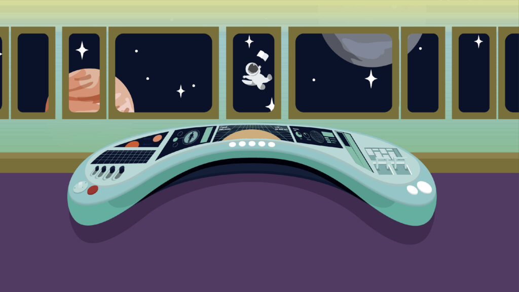 Creative Illustration of a Spaceship interior