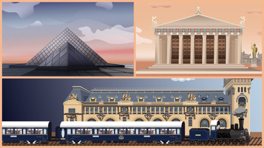 Vector Illustration for European landmarks