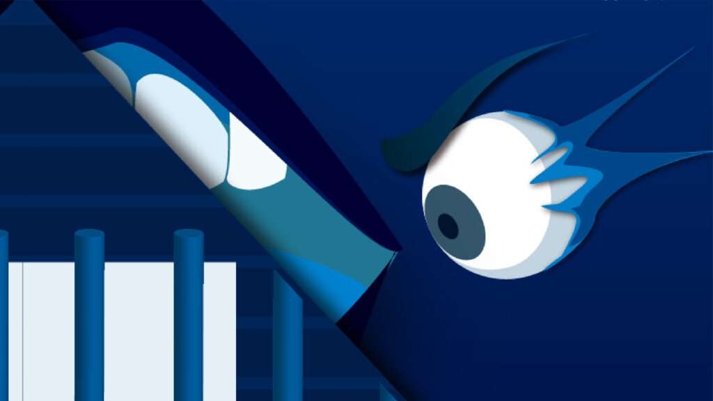 Digital Abstract Illustration – Caged and watched