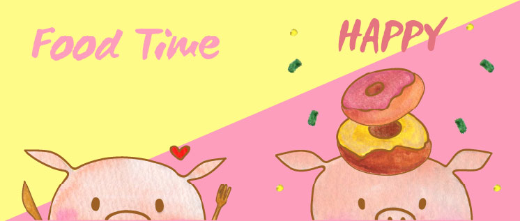 Happy piggy illustration for LINE digital stickers